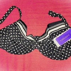 Black and White Polka Dot LASCANA Bikini Top